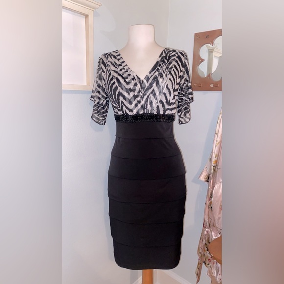 Zebra Print Cocktail Dress - Picture 1 of 4